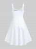 Tenue de Plage pour Couples en Dégradé de Couleurs à Imprimé Etoiles et Lune Grande-Taille - Blanc 