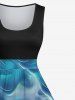 Plus Size Halloween Costume Ghost Ocean Print 1950s Vintage Dress -  