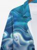 Plus Size Halloween Costume Ghost Ocean Print Buttons Long Sleeve Shirt For Men -  