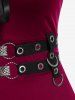 Plus Size Lace Up Grommets Fit and Flare Dress -  