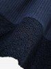 Plus Size Butterfly Buckle Ruffles Ruched Teddy Trim Ribbed Textured Hooded Dress -  