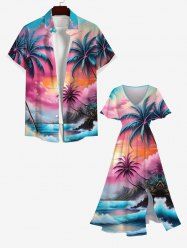 Short de Plage Grande Taille Imprimé Nuage et Vagues Colorés - Multi-A 