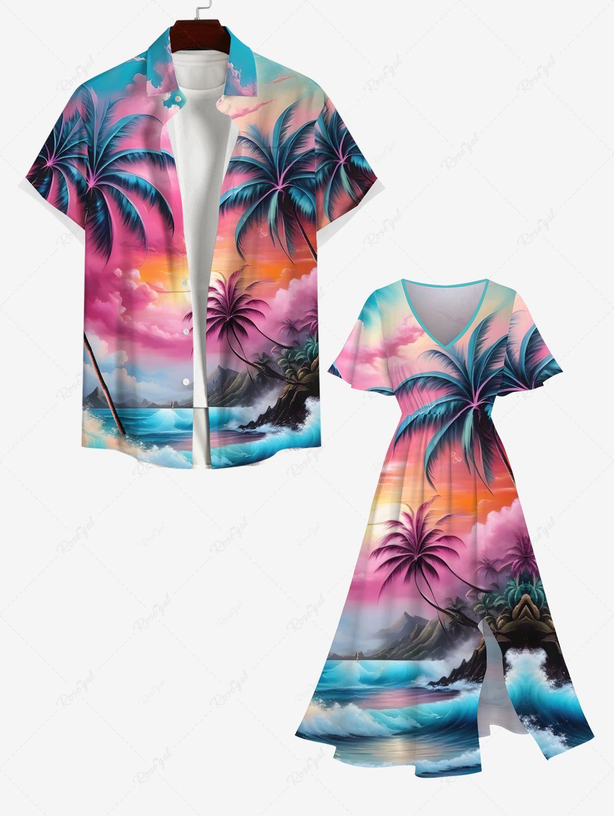 Short de Plage Grande Taille Imprimé Nuage et Vagues Colorés Multi-A 