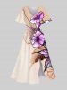 Tenue de Plage pour Couples en Feuilles et Fleurs Assorti Grande-Taille - Multi-A 