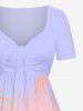 Tenue de Plage Grande Taille Imprimée Cocotier pour Couples - Multi-A 