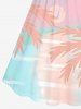 Tenue de Plage Grande Taille Imprimée Cocotier pour Couples - Multi-A 