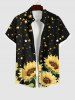Tenue de Plage Grande Taille Imprimée D'Etoiles Tournesol Assorti pour la Plage - Noir 
