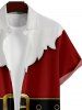 Men's Christmas Belt Print Roll Up Sleeve Shirt -  