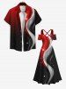 Plus Size Galaxy Light Beam Colorblock Curve Glitter 3D Print Cold Shoulder Crisscross Hawaii Maxi Dress -  