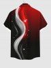 Plus Size Galaxy Light Beam Colorblock Curve Glitter 3D Print Buttons Pocket Hawaii Shirt For Men -  