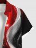 Plus Size Galaxy Light Beam Colorblock Curve Glitter 3D Print Buttons Pocket Hawaii Shirt For Men -  