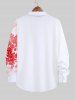 Plus Size Flower Branch Print Hawaii Ombre Buttons Shirt For Men -  