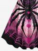 Robe D'Halloween Costume Ombrée Cœur et Toile D'Araignée Imprimés de Grande Taille - Multi-A S