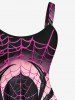 Robe D'Halloween Costume Ombrée Cœur et Toile D'Araignée Imprimés de Grande Taille - Multi-A 4X
