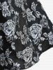 Plus Size Rose Flower Embroidery Jacquard Lace Trim Vintage A Line Tank Dress -  