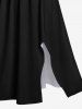 Plus Size Halloween Costume Pirate Colorblock Skeleton Buckle Skull 3D Print Split Midi Dress -  