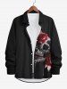 Halloween Costume Skulls Rose Flower Print Plus Size Matching Outfit For Couples -  