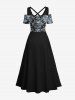 Halloween Costume Skulls Rose Flower Print Plus Size Matching Outfit For Couples -  