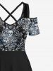 Halloween Costume Skulls Rose Flower Print Plus Size Matching Outfit For Couples -  
