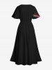 Tenue de Plage Grande Taille Costume D'ombre en Feu Floral Léger Assortie pour la Plage - Noir 
