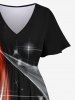 Tenue de Plage Grande Taille Costume D'ombre en Feu Floral Léger Assortie pour la Plage - Noir 