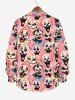 Plus Size Clown Print Halloween Button Long Sleeves Shirt For Men -  