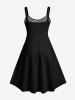 Robe D'Halloween Costume de Sorcier Citrouille Imprimée de Grande Taille - Noir L