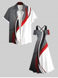 Costume de Plage Imprimé Contrastant Grande Taille pour la Plage - Multi-A 