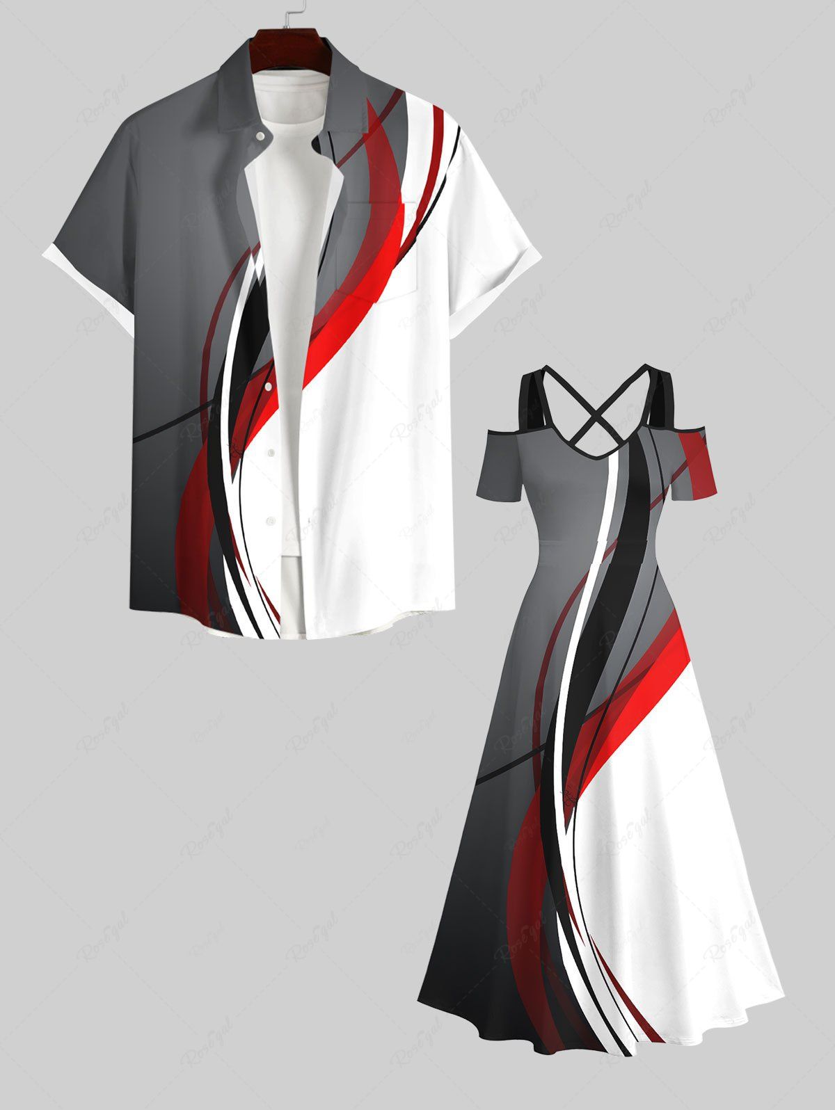 Costume de Plage Imprimé Contrastant Grande Taille pour la Plage Multi-A 
