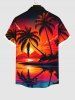 Coconut Tree Sunset Sea Mountain Cloud Ombre Print Plus Size Matching Hawaii Beach Outfit For Couples -  