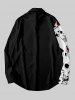 Ensemble Costume D'Halloween Imprimé Crâne et Rose Grande Taille pour Couples - Noir 