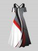 Costume de Plage Imprimé Contrastant Grande Taille pour la Plage - Multi-A 