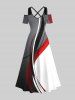 Costume de Plage Imprimé Contrastant Grande Taille pour la Plage - Multi-A 