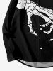 Halloween Costume Cat Letters Two Tone Skeleton Print Plus Size Matching Set For Couples -  
