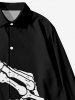 Halloween Costume Cat Letters Two Tone Skeleton Print Plus Size Matching Set For Couples -  