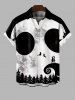 Costume D'Halloween Imprimé Visage de Satan Chauve-souris Grande Taille - Noir 