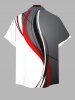 Chemise Bicolore Courbe en Blocs de Couleurs avec Poche de Grande Taille pour Homme - Multi-A 4XL
