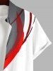 Chemise Bicolore Courbe en Blocs de Couleurs avec Poche de Grande Taille pour Homme - Multi-A 4XL