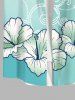 Plus Size Flower Curve Branch Print Hawaii Ombre Button Pocket Shirt For Men -  