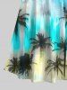 Plus Size Coconut Tree Ombre Colorblock Print Cold Shoulder Crisscross Hawaii Maxi Dress -  