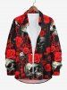 Halloween Costume Rose Flower Skulls Print Plus Size Matching Outfit For Couples -  