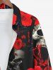 Halloween Costume Rose Flower Skulls Print Plus Size Matching Outfit For Couples -  