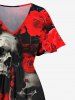 Halloween Costume Rose Flower Skulls Print Plus Size Matching Outfit For Couples -  