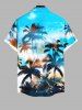 Tenue de Plage Grande Taille Imprimé Cocotiers et Mer Assortis pour Couples - Multi-A 