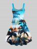 Tenue de Plage Grande Taille Imprimé Cocotiers et Mer Assortis pour Couples - Multi-A 