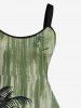 Plus Size Coconut Tree Graffiti Print Hawaii A Line Tank Dress -  