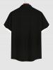Plus Size Skeleton Print Halloween Button Pocket Shirt For Men -  