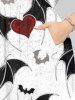 Plus Size Halloween Costume Bat Heart Print Split Midi Dress -  