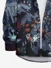 Chemise D'Halloween Costume Lune Citrouille Fantôme Croix Imprimés à Manches Longues de Grande Taille avec Boutons - Multi-A 4XL