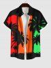 Tenue de Plage Grande Taille Mignon Contrastant Imprimé Cocotier pour la Plage - Noir 